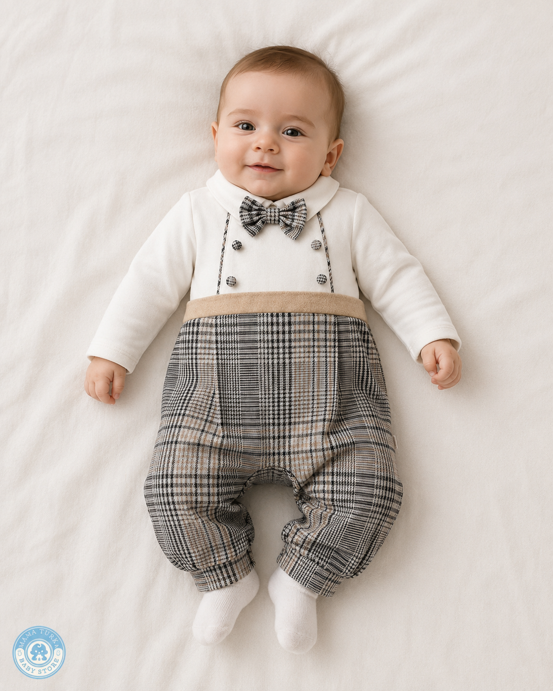Heritage Gentleman Plaid Baby Jumpsuit
