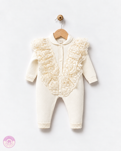 Amélie Newborn Cotton Knit Lace Set 5 piece