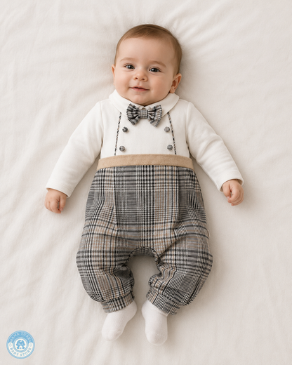 Heritage Gentleman Plaid Baby Jumpsuit