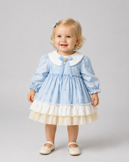 Vintage Baby Girl Dress with Peter Pan Collar