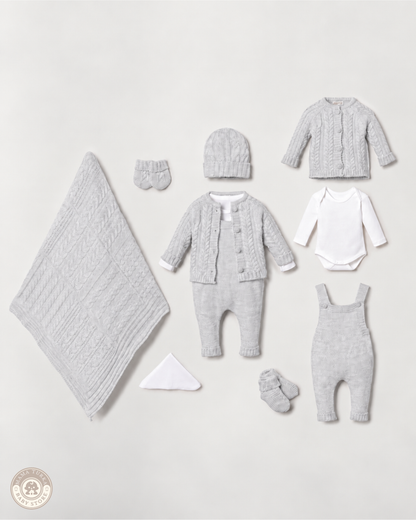 8-Piece Knitted Newborn Baby Set with Blanket