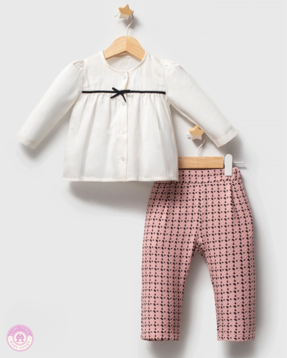 Baby Girl Pink Tweed 3-Piece Outfit with Faux Fur Jacket