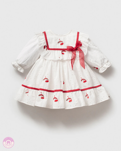 Cherry Embroidered Baby Girl Dress