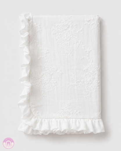 Luxury Baby Girl Dress & Embroidered Blanket Gift Set