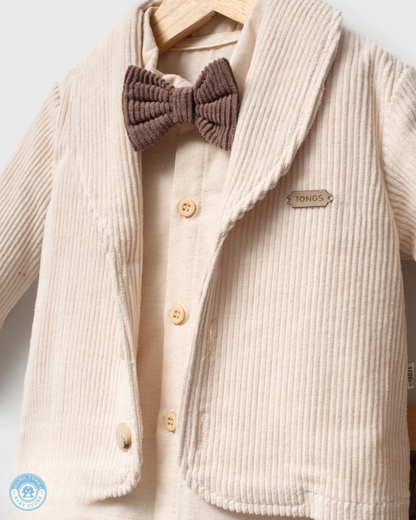 Baby Boy 3-Piece Corduroy Suit with Blazer & Bow Tie