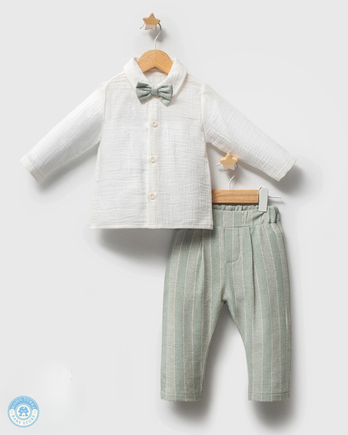 Baby Boy 3-Piece Smart Outfit with Cardigan & Bow Tie