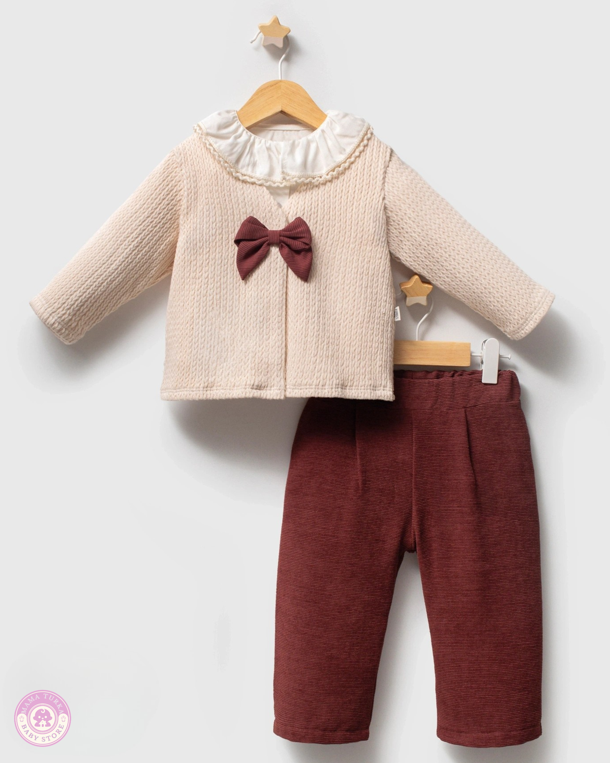 Baby Girl 3-Piece Outfit with Jumper, Blouse & Trousers