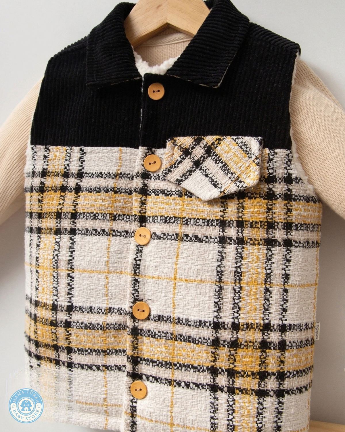 Baby Boy Plaid 3-Piece Set with Vest & Trousers