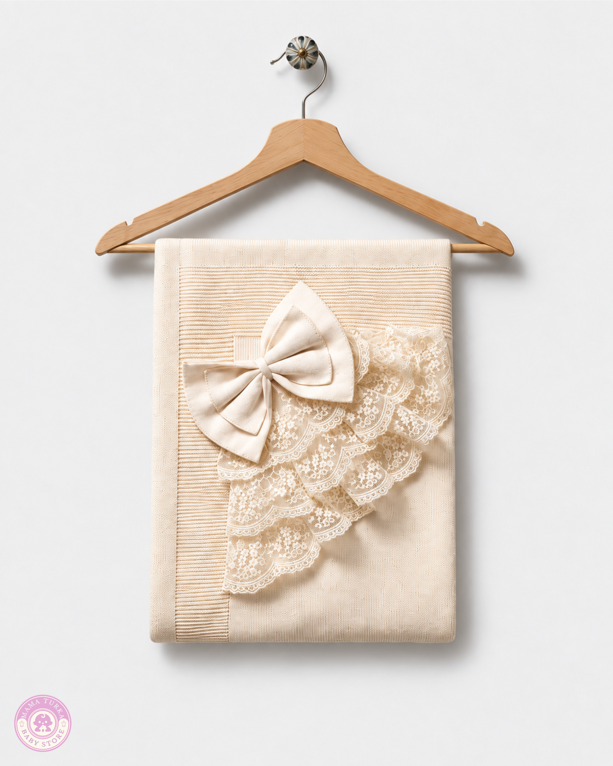 Newborn Baby Coming Home Set – Cotton Knit & Lace