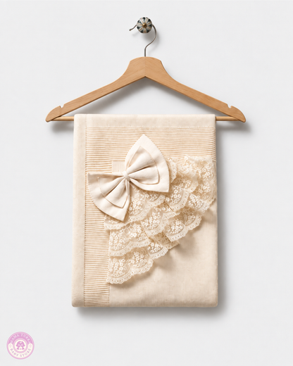 Newborn Baby Coming Home Set – Cotton Knit & Lace