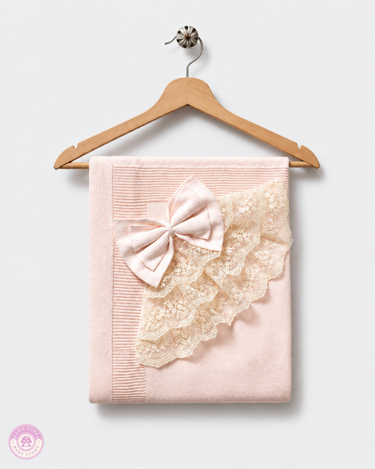 Newborn Baby Coming Home Set – Cotton Knit & Lace