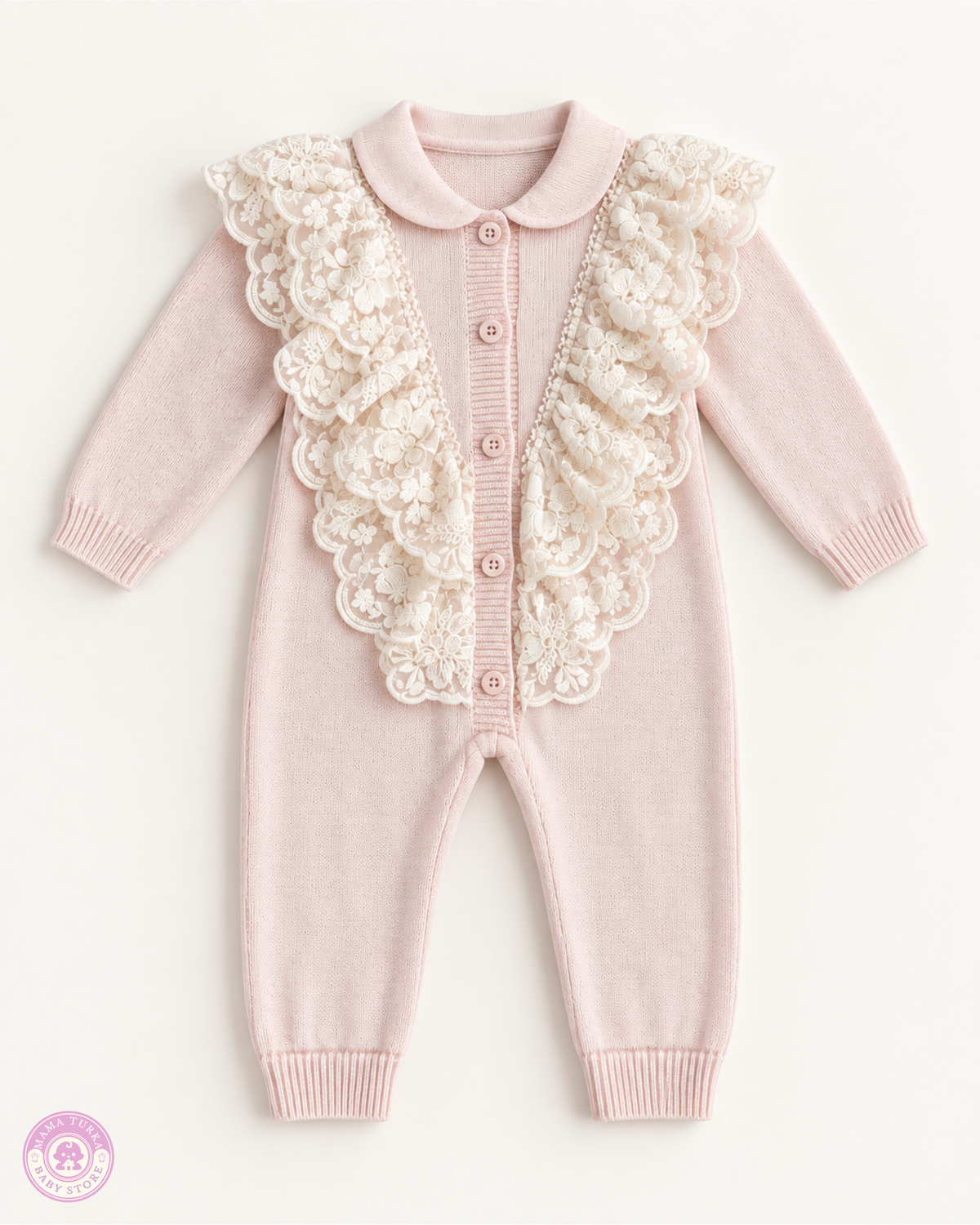 Amélie Newborn Cotton Knit Lace Set 5 piece