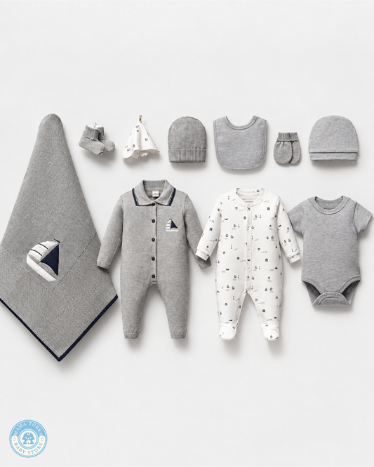 Newborn Baby 10-Piece Cotton Layette Set with Blanket