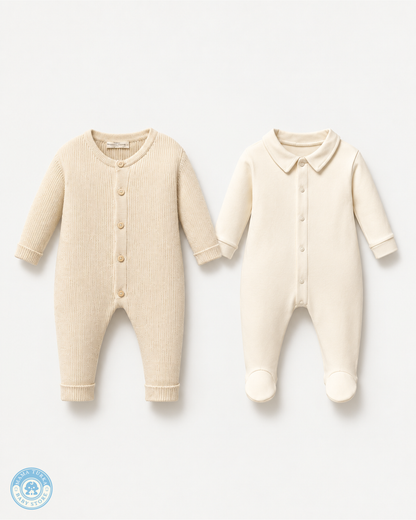 Newborn Baby Cotton & Muslin Layette Set with Lemon Floral Swaddle