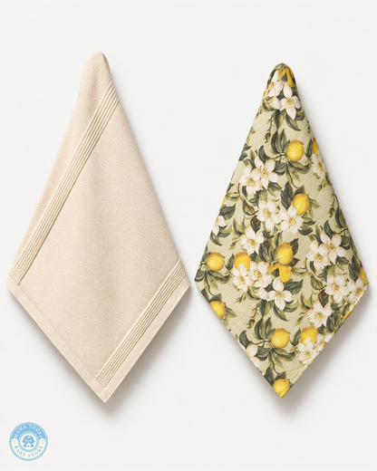 Newborn Baby Cotton & Muslin Layette Set with Lemon Floral Swaddle