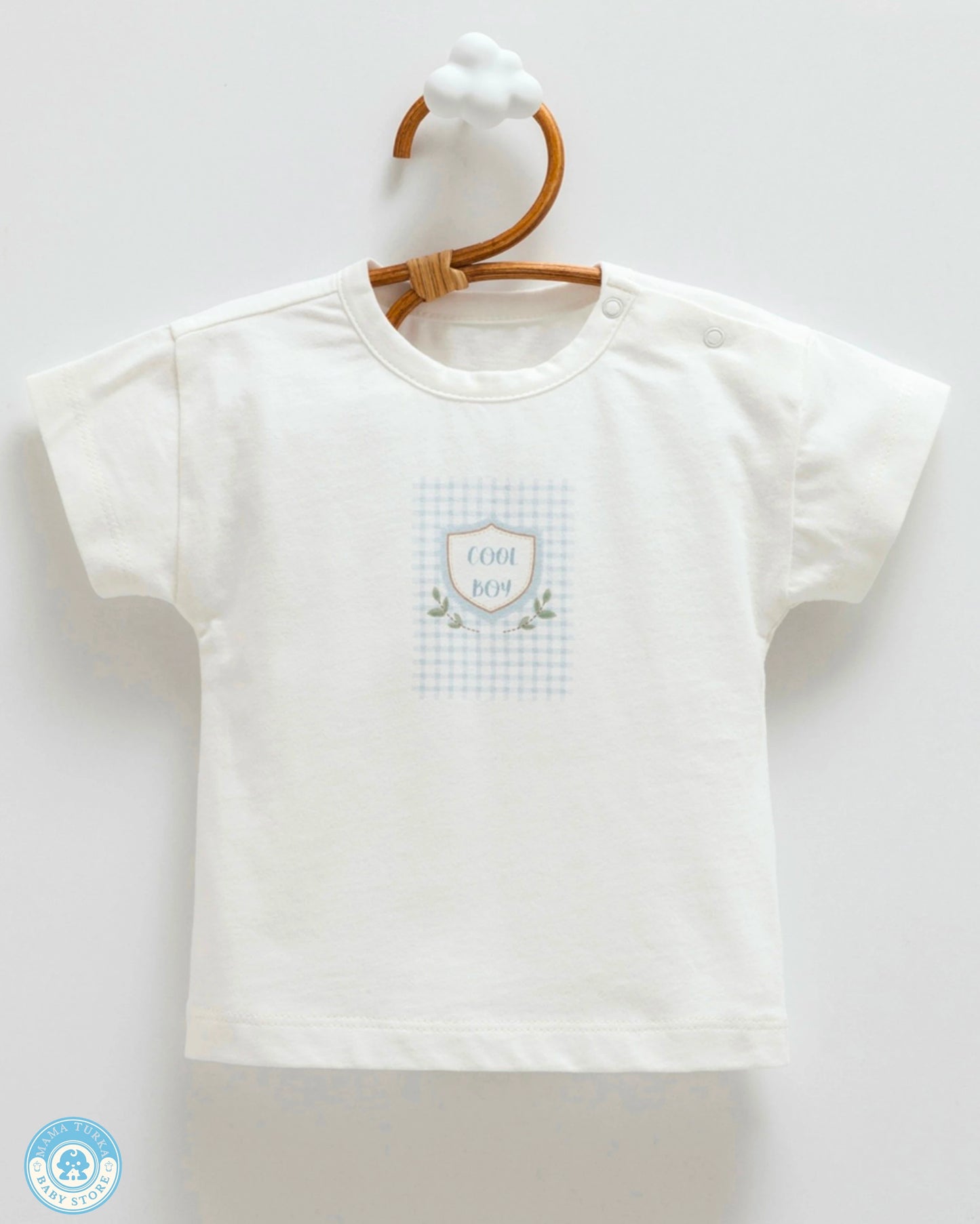 Basic t-shirt from baby boy summer outfit set by Mama Turka