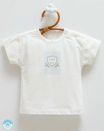 Basic t-shirt from baby boy summer outfit set by Mama Turka