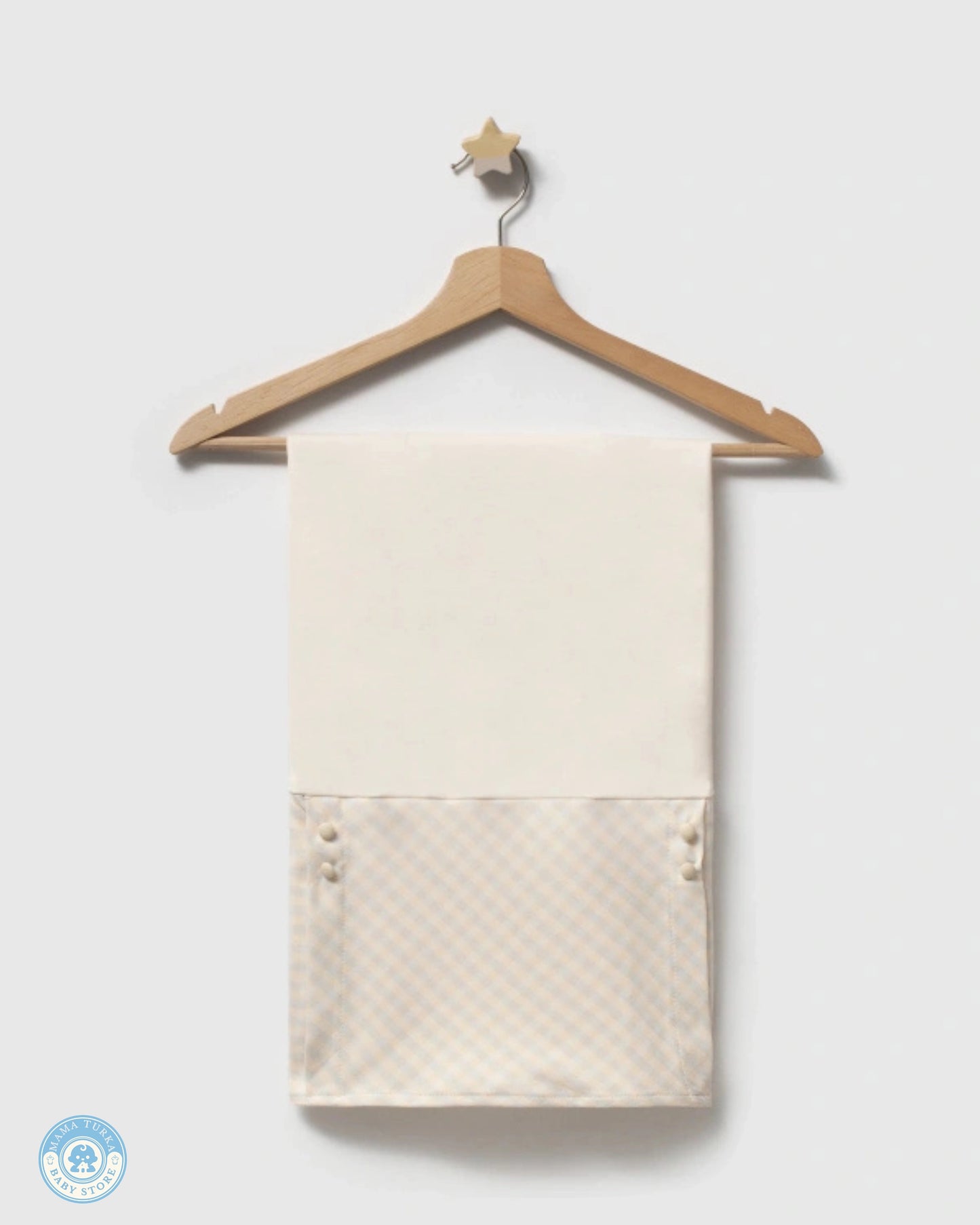 Blue accent newborn cotton blanket with quilted detail