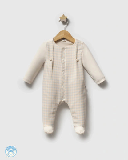 Blue accent newborn romper from 10-piece cotton set