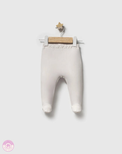 Soft cotton baby pants for newborn in neutral beige tone