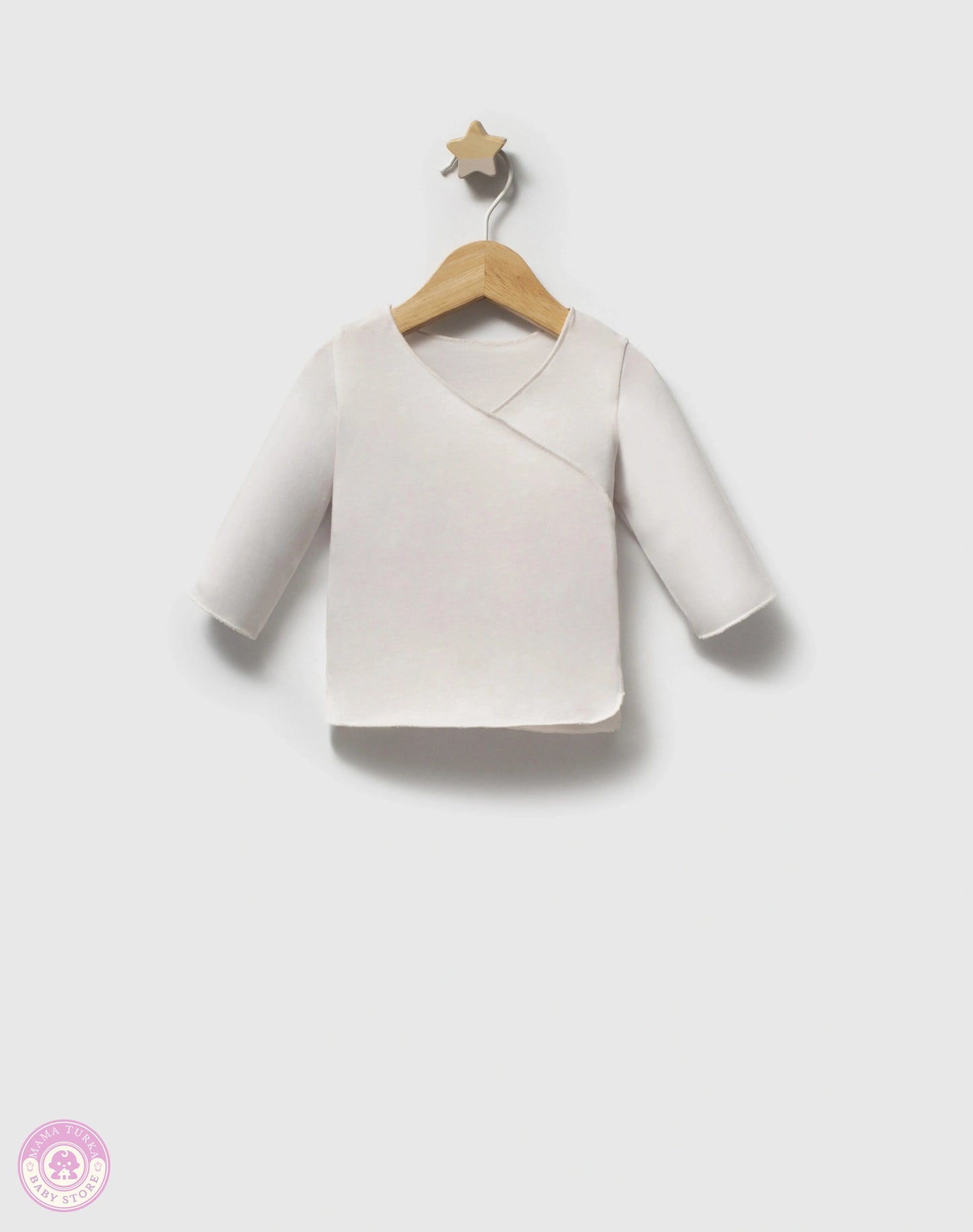 Newborn long sleeve wrap top in premium cotton fabric